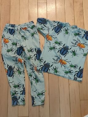 Light Blue Beetle Print Kids Shirt And Jogger Set - 10 Years